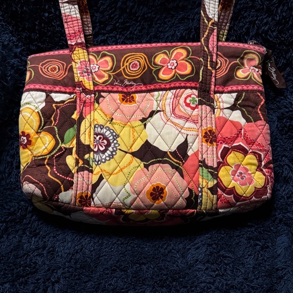 Vera Bradley Buttercup Brown Yellow Floral Shoulder Bag | Retired Quilted Purse - Picture 2 of 7